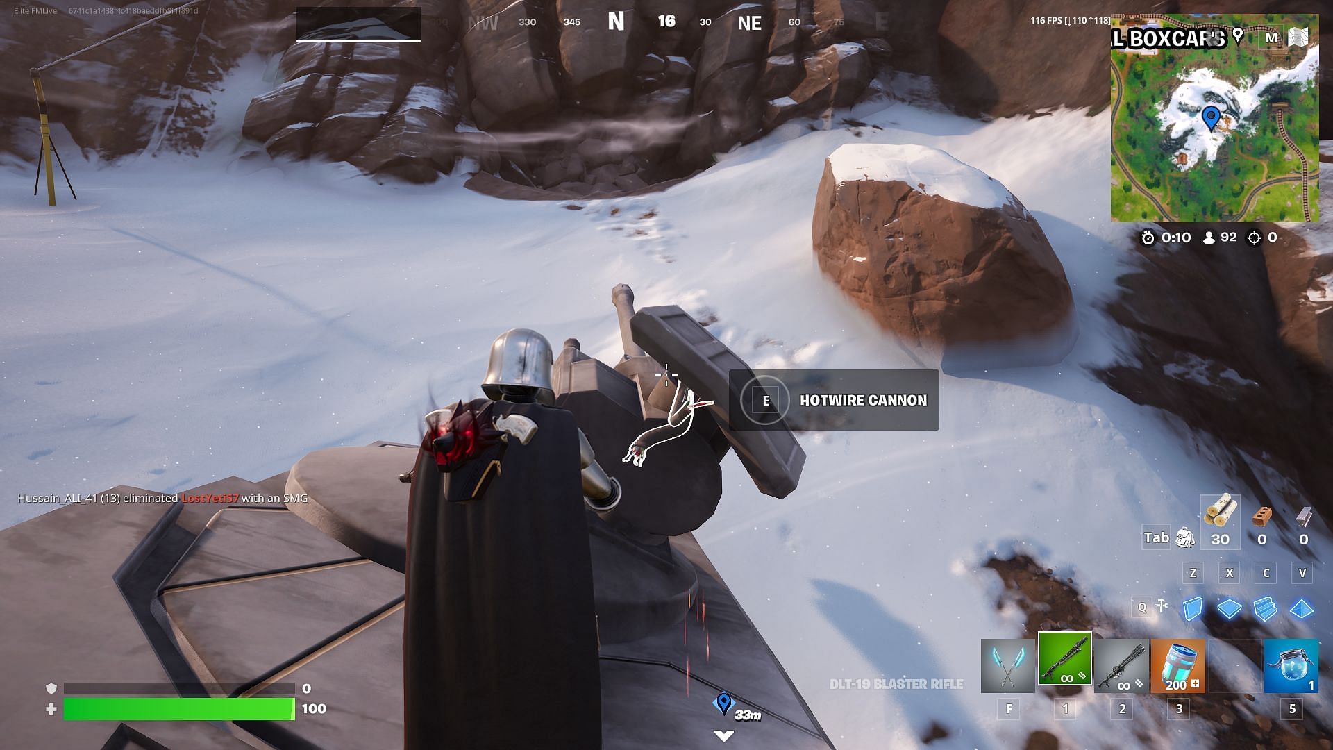 Interact with the cannon to fire it and create a hole in the wall (Image via Sportskeeda Gaming || Epic Games)